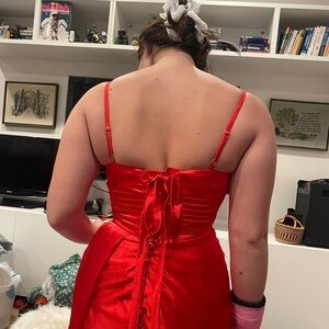 Elegant Red Silky corsette style  Dress